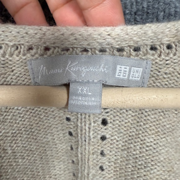 Uniqlo Mame‎ Kurogouchi Size XXL 3D Knit Volume Sleeve Sweater Tan Scoop Neck - Picture 4 of 8